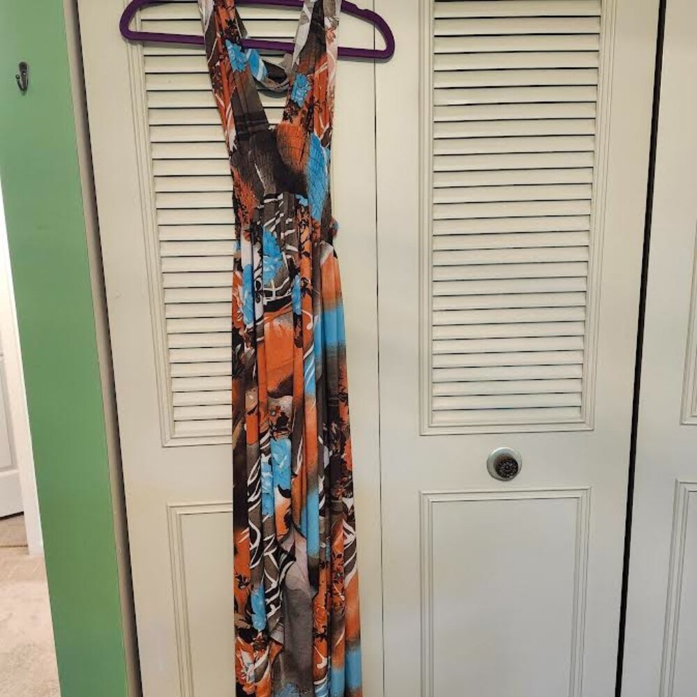 Elastic Waist Abstract Pattern Print Sleeveless Summer Clothes Women